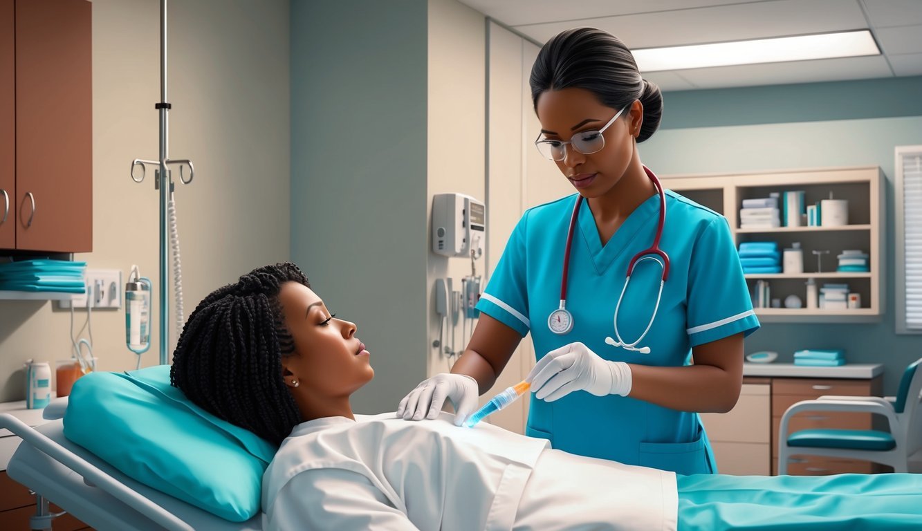 A nurse practitioner performing a specialized clinical skill