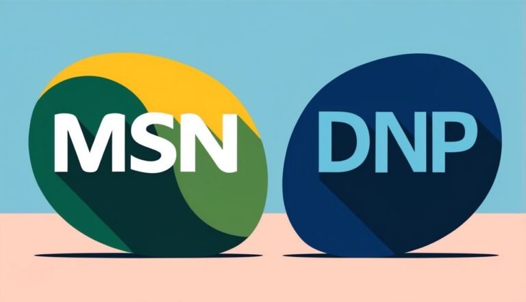 Two colorful abstract circles with "MSN" and "DNP" text