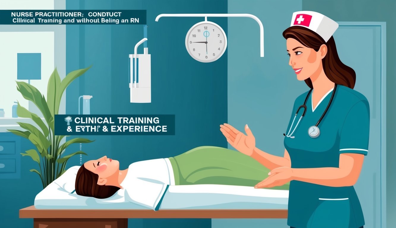 A nurse practitioner conducting clinical training and experience without being an RN