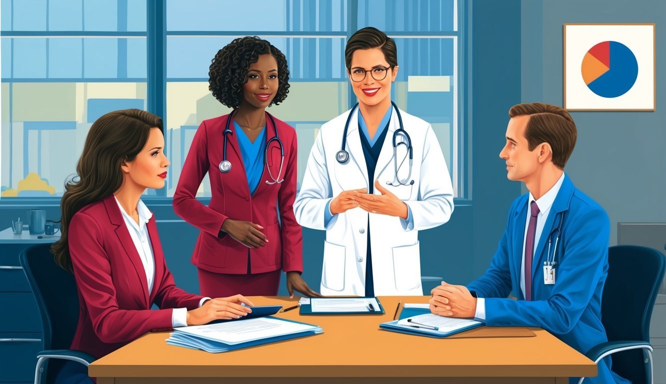 A doctor of nursing practice consulting with healthcare administrators on salary impact