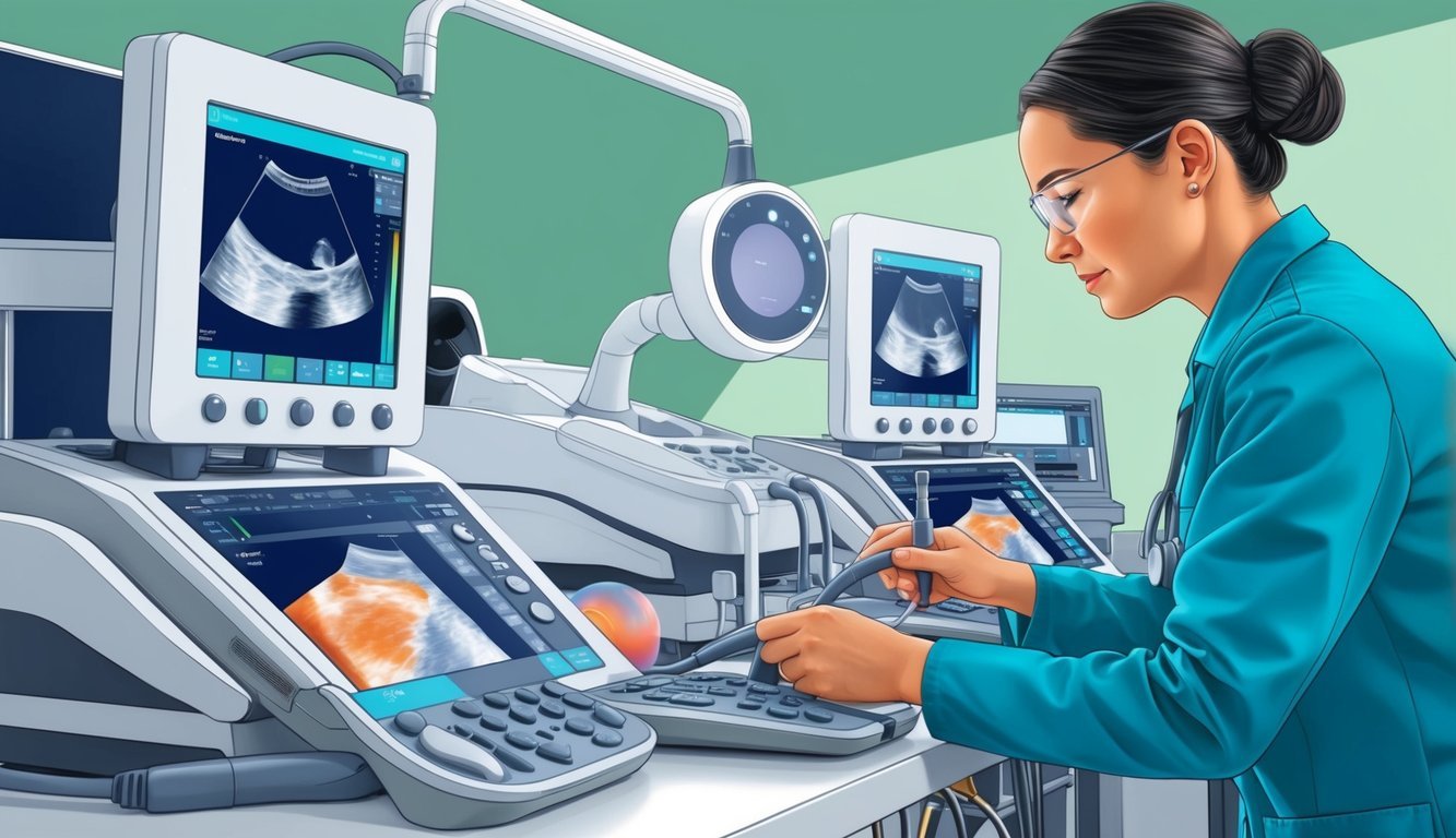 A busy ultrasound tech multitasks between machines, carefully positioning probes for clear images.</p><p>The satisfaction of helping patients outweighs the challenges