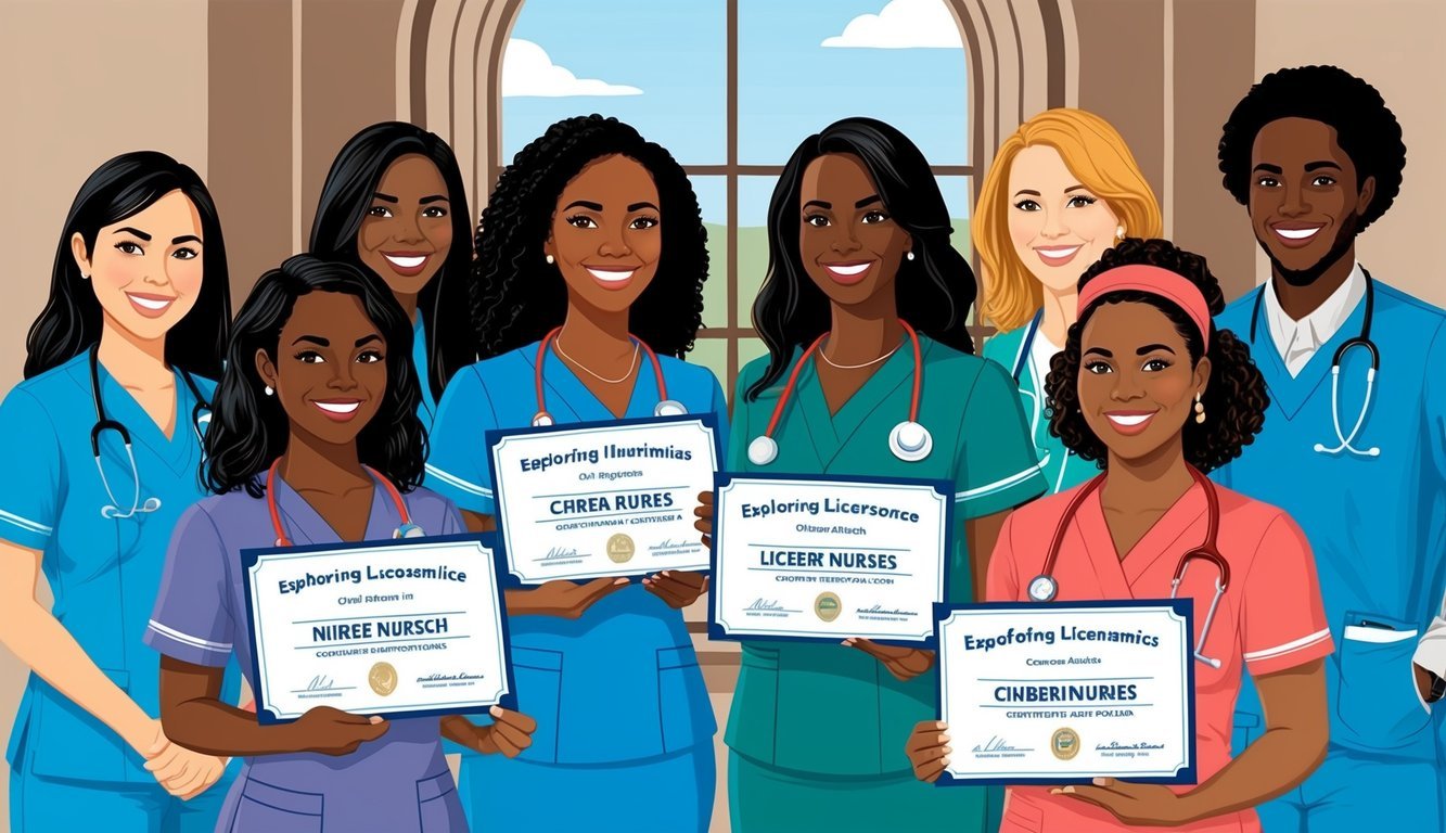 A group of nurses in Ohio receiving their licensure certificates and exploring various career opportunities in healthcare