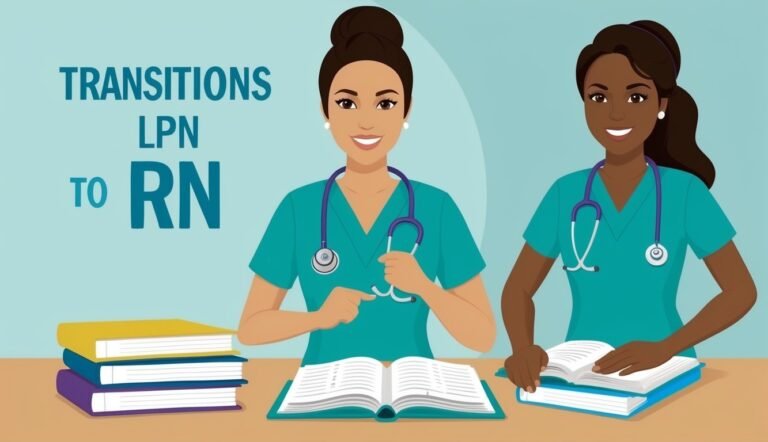 Two nurses studying with books, promoting LPN to RN transitions
