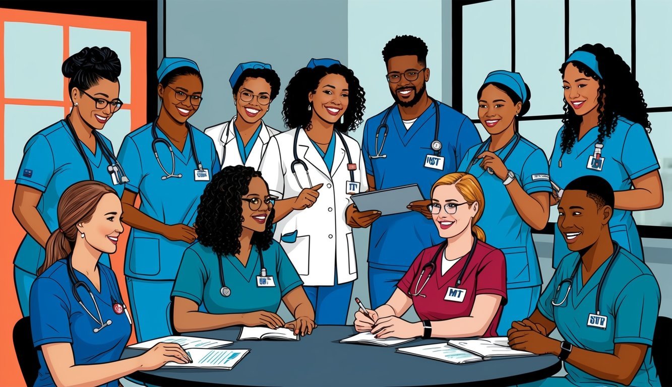 A group of nursing students at MTSU engage in professional development and certification training