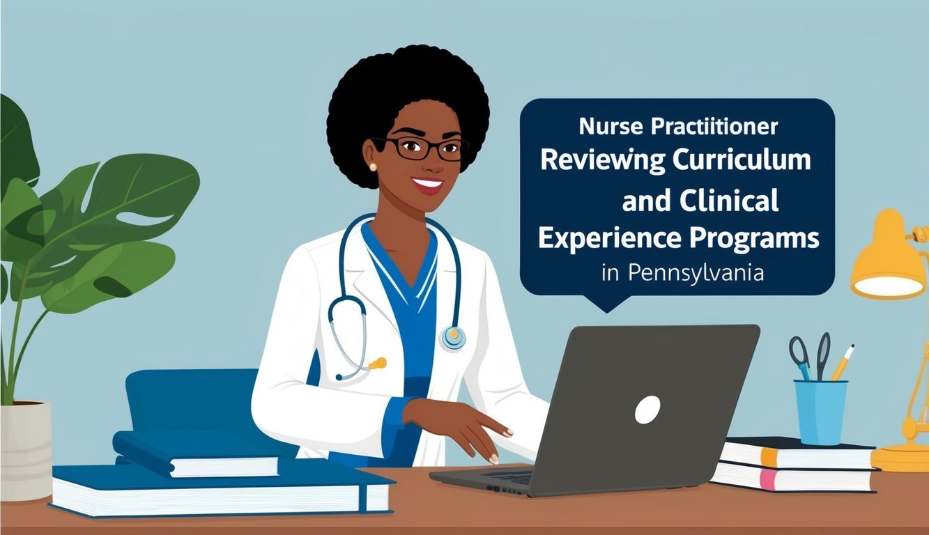 A nurse practitioner reviewing curriculum and clinical experience programs in Pennsylvania