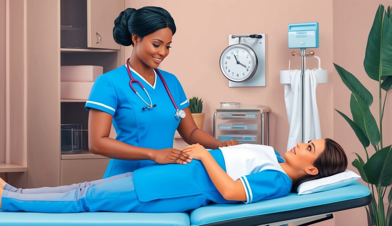 A physical therapy nurse demonstrating clinical skills and expertise in a professional setting