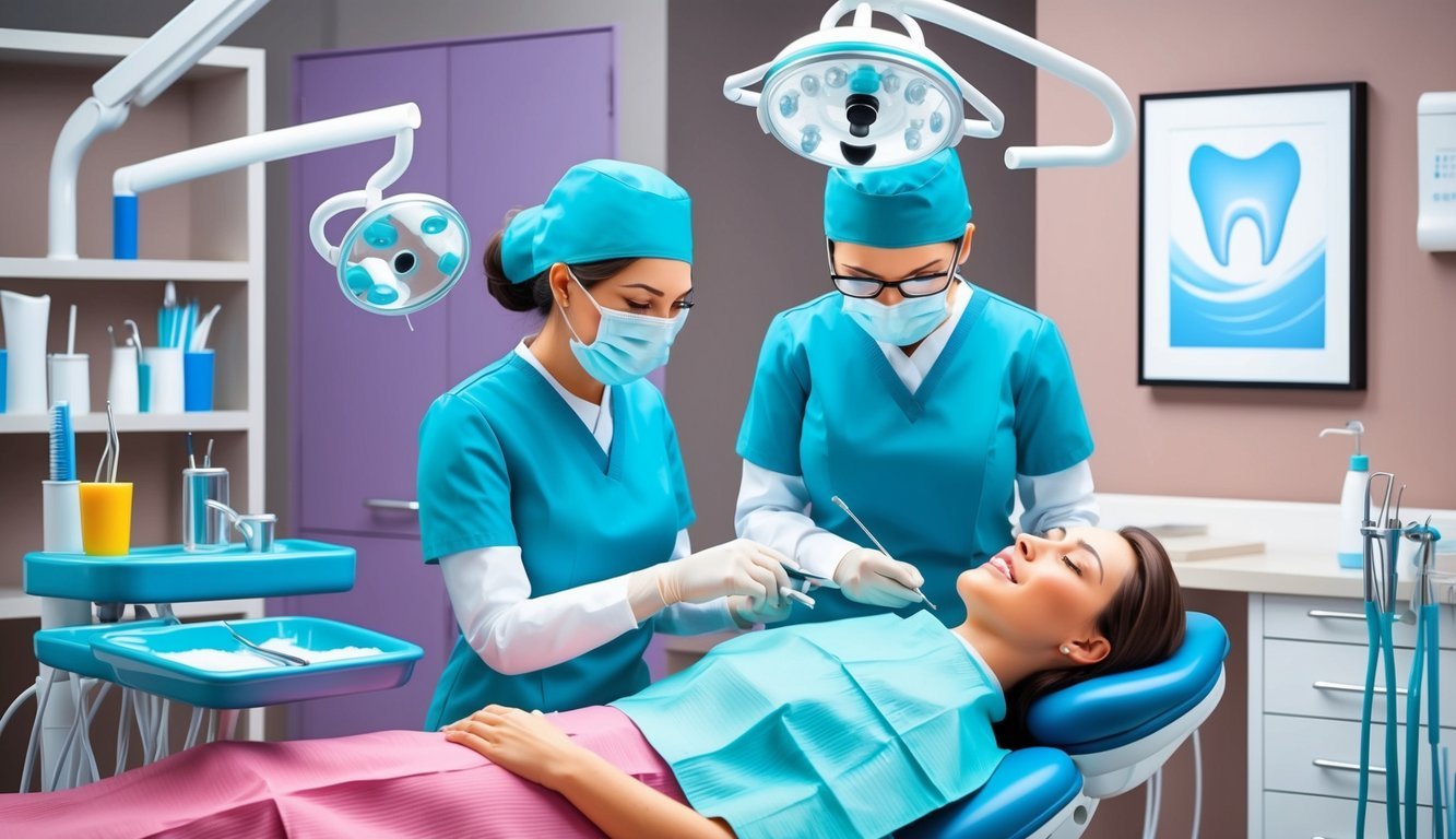 A dental assistant preps tools, assists dentist, and comforts patients