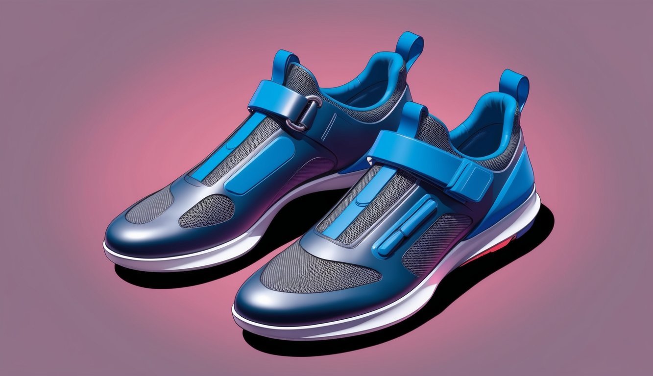 A pair of sleek, modern shoes with innovative features for enhanced functionality