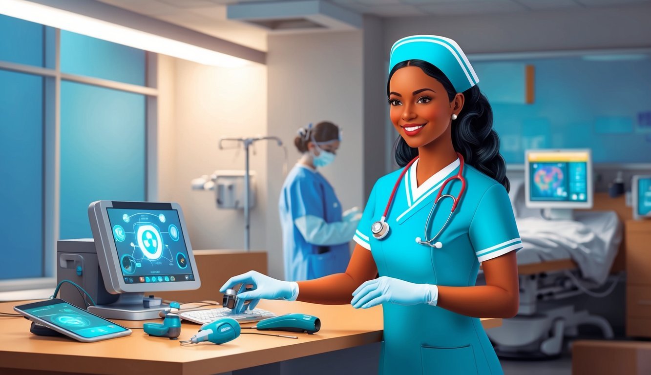 A nurse using CDI technologies and tools in a medical setting