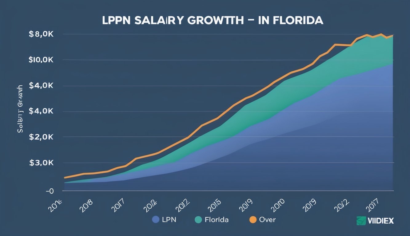 A graph showing LPN salary growth in Florida over time